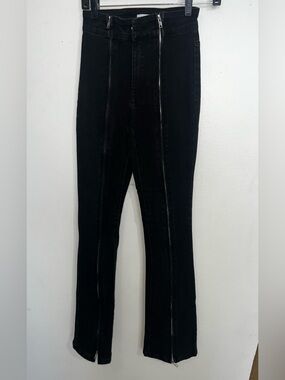Forever 21 Black Straight Leg Jeans with Dual Front Zippers